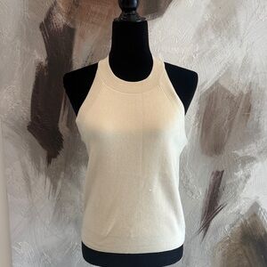 Theory Cream Ribbed Tank Top